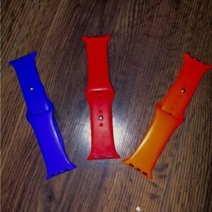 Apple Blue and Red Silicone Wristbands Clips
